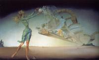 Dali, Salvador - Desert Trilogy-Apparition of a woman and Suspended Architecture in the Desert.For Desert Flower perfume